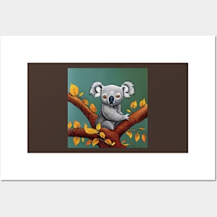 Koala On a Branch Posters and Art